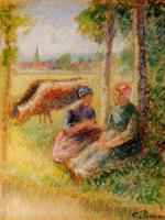 Pissarro, Camille - Two Cowherds by the River